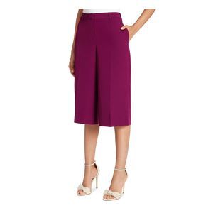 TAHARI Womens Purple Zippered Pocketed Wear To Work Pants 12